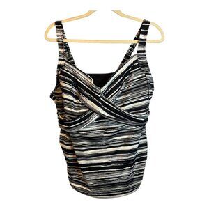 Lands' End‎ Swimsuit Top Women's Size 20W wired black white